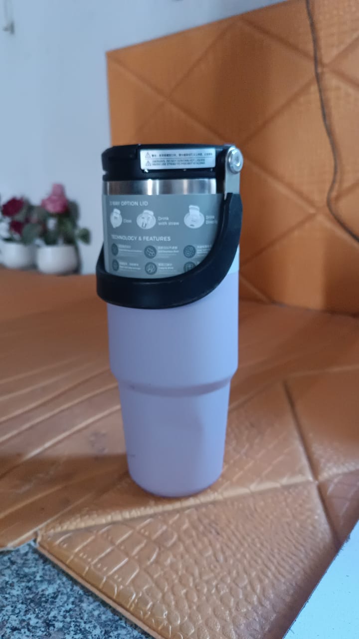 Stainless Steel Vacuum Insulated Coffee Cups Travel Mug With Straw (900 ML Approx / 1 Pc) Stainless Steel Vacuum Insulated Coffee Cups Travel Mug With Straw (900 ML Approx / 1 Pc)